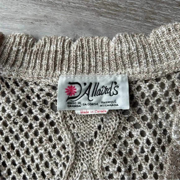 Vintage D'Allaird's Crochet Open Cable Knitted Waistcoat Vest Made in Canada - Picture 6 of 11